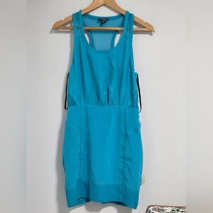 Vintage Y2K Bebe Silk Turquoise Satin Bodycon Dress Size S